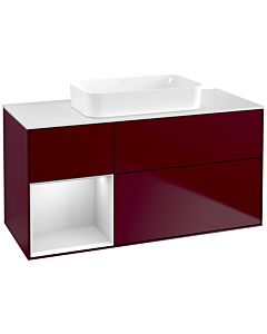 Villeroy und Boch Finion Waschtischunterschrank G701MTHB 120x60,3x50,1cm, Regal rechts White matt lacquer, Peony Matt