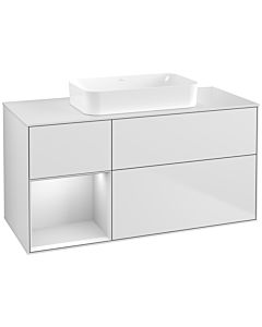 Villeroy und Boch Finion Waschtischunterschrank G701MTMT 120x60,3x50,1cm, Regal rechts White matt lacquer, White matt lacquer