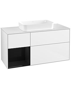 Villeroy und Boch Finion Waschtischunterschrank G701PHGF 120x60,3x50,1cm, Regal rechts Glossy Black Lacquer, Glossy white lacquer