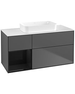 Villeroy und Boch Finion Villeroy und Boch Finion G701PHGK 120x60.3x50.1cm, shelf right Glossy Black Lacquer , anthracite matt