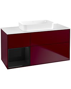 Villeroy und Boch Finion Villeroy und Boch G701PHHB 120x60.3x50.1cm, étagère à droite Glossy Black Lacquer , Peony Matt