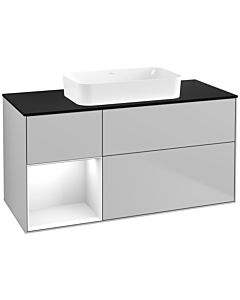 Villeroy und Boch Finion Waschtischunterschrank G702GFGJ 120x60,3x50,1cm, Regal rechts Glossy white lacquer, Light grey matt