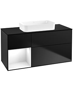 Villeroy und Boch Finion Villeroy und Boch Finion G702GFPD 120x60.3x50.1cm, shelf on the right Glossy white lacquer, black matt lacquer
