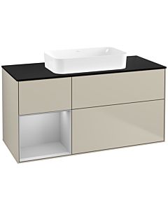 Villeroy und Boch Finion Waschtischunterschrank G702GJHH 120x60,3x50,1cm, Regal rechts Light grey matt, Sand Matt Lacquer
