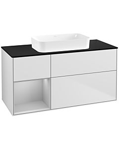 Villeroy und Boch Finion Waschtischunterschrank G702GJMT 120x60,3x50,1cm, Regal rechts Light grey matt, White matt lacquer