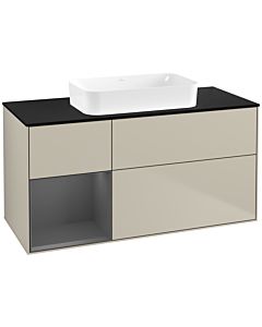 Villeroy und Boch Finion Villeroy und Boch G702GKHH 120x60,3x50,1cm, étagère droite anthracite mat, Sand Matt Lacquer