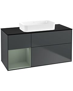 Villeroy und Boch Finion Villeroy und Boch Finion G702GMHG 120x60.3x50.1cm, shelf right Olive Matt Lacquer , Midnight Blue Matt Lacquer