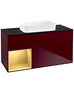 Villeroy und Boch Finion Waschtischunterschrank G702HFHB 120x60,3x50,1cm, Regal rechts Gold matt, Peony Matt