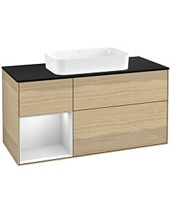 Villeroy und Boch Finion Waschtischunterschrank G702MTPC 120x60,3x50,1cm, Regal rechts White matt lacquer, Oak Veneer