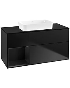 Villeroy und Boch Finion Waschtischunterschrank G702PDPD 120x60,3x50,1cm, Regal rechts Black matt lacquer, Black matt lacquer