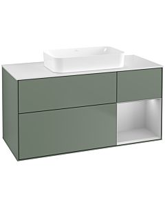 Villeroy und Boch Finion Waschtischunterschrank G711GJGM 120x60,3x50,1cm, Regal rechts Light grey matt, Olive Matt Lacquer