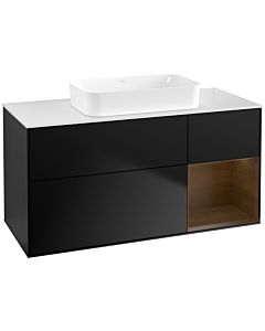 Villeroy und Boch Finion Villeroy und Boch Finion G711GNPD 120x60.3x50.1cm, shelf on the right walnut veneer, black matt lacquer