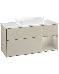 Villeroy und Boch Finion Waschtischunterschrank G711HHHH 120x60,3x50,1cm, Regal rechts Sand Matt, Sand Matt Lacquer