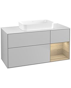 Villeroy und Boch Finion Waschtischunterschrank G711PCGJ 120x60,3x50,1cm, Regal rechts Oak Veneer, Light grey matt