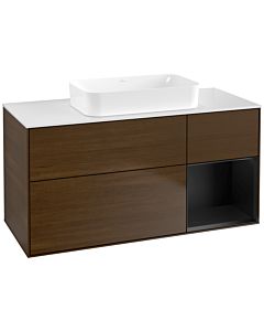 Villeroy und Boch Finion Villeroy und Boch Finion G711PDGN 120x60.3x50.1cm, shelf on the right black matt lacquer, walnut veneer