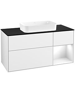 Villeroy und Boch Finion Waschtischunterschrank G712GFGF 120x60,3x50,1cm, Regal rechts Glossy white lacquer, Glossy white lacquer