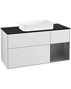 Villeroy und Boch Finion Waschtischunterschrank G712GKMT 120x60,3x50,1cm, Regal rechts Anthracite matt, White matt lacquer