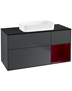 Villeroy und Boch Finion Waschtischunterschrank G712HBHG 120x60,3x50,1cm, Regal rechts Peony, Midnight Blue Matt Lacquer