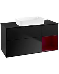 Villeroy und Boch Finion Villeroy und Boch Finion G712HBPD 120x60.3x50.1cm, shelf on the right Peony , black matt lacquer