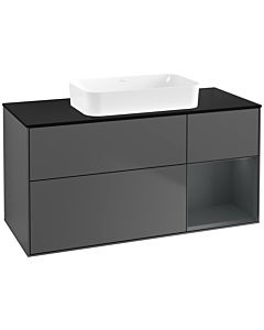 Villeroy und Boch Finion Waschtischunterschrank G712HGGK 120x60,3x50,1cm, Regal rechts Midnight Blue Matt Lacquer, Anthracite matt