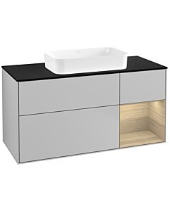 Villeroy und Boch Finion Waschtischunterschrank G712PCGJ 120x60,3x50,1cm, Regal rechts Oak Veneer, Light grey matt