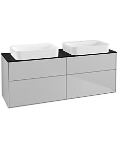 Villeroy und Boch Finion Waschtischunterschrank G72200GJ 160x60,3x50,1cm, Glass Black Matt, Light grey matt