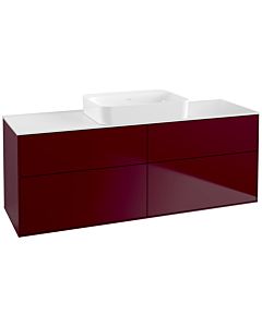 Villeroy und Boch Finion Waschtischunterschrank G73100HB 160x60,3x50,1cm, Glass White Matt, Peony Matt