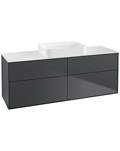 Villeroy und Boch Finion Waschtischunterschrank G73100HG 160x60,3x50,1cm, Glass White Matt, Midnight Blue Matt Lacquer