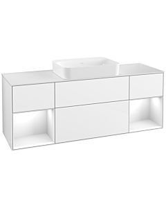Villeroy und Boch Finion Waschtischunterschrank G741GFGF 160x60,3x50,1cm, Regale Glossy white lacquer, Glossy white lacquer