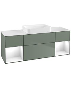 Villeroy und Boch Finion Villeroy und Boch Finion G741GFGM 160x60.3x50.1cm, shelves Glossy white lacquer, Olive Matt Lacquer