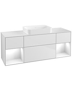 Villeroy und Boch Finion Waschtischunterschrank G741GFMT 160x60,3x50,1cm, Regale Glossy white lacquer, White matt lacquer