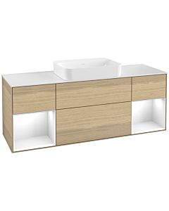 Villeroy und Boch Finion Villeroy und Boch G741GFPC 160x60.3x50.1cm, étagères Laque blanc brillant, Oak Veneer