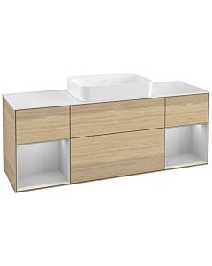 Villeroy und Boch Finion Waschtischunterschrank G741GJPC 160x60,3x50,1cm, Regale Light grey matt lacquer, Oak Veneer