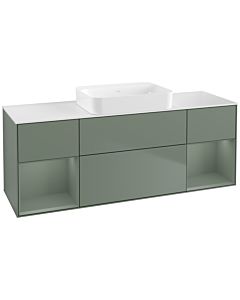 Villeroy und Boch Finion Villeroy und Boch G741GMGM 160x60.3x50.1cm, étagères laqué mat olive, Olive Matt Lacquer