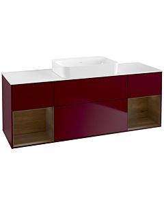 Villeroy und Boch Finion Waschtischunterschrank G741GNHB 160x60,3x50,1cm, Regale Walnut veneer, Peony Matt