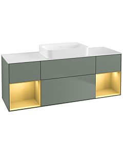 Villeroy und Boch Finion Villeroy und Boch G741HFGM 160x60.3x50.1cm, étagères laqué or mat, Olive Matt Lacquer