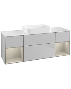 Villeroy und Boch Finion Villeroy und Boch G741HHGJ 160x60.3x50.1cm, étagères laqué sable mat, gris clair mat