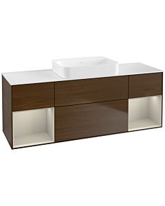 Villeroy und Boch Finion Villeroy und Boch Finion G741HHGN 160x60.3x50.1cm, shelves sand matt lacquer, walnut veneer