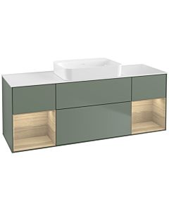 Villeroy und Boch Finion Villeroy und Boch G741PCGM 160x60.3x50.1cm, étagères Oak Veneer , Olive Matt Lacquer