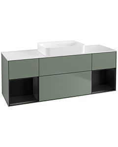 Villeroy und Boch Finion Villeroy und Boch Finion G741PDGM 160x60.3x50.1cm, shelves black matt lacquer, Olive Matt Lacquer