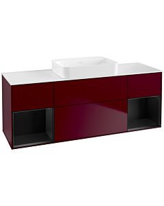 Villeroy und Boch Finion Waschtischunterschrank G741PDHB 160x60,3x50,1cm, Regale Black matt lacquer, Peony Matt