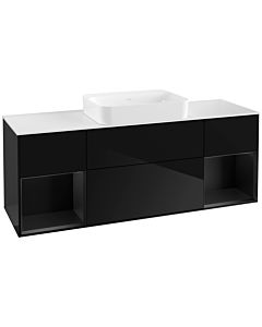 Villeroy und Boch Finion Villeroy und Boch G741PDPH 160x60.3x50.1cm, étagères laqué noir mat, Glossy Black Lacquer