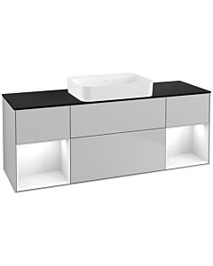 Villeroy und Boch Finion Villeroy und Boch G742GFGJ 160x60.3x50.1cm, étagères laqué blanc brillant, gris clair mat
