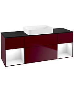 Villeroy und Boch Finion Waschtischunterschrank G742GFHB 160x60,3x50,1cm, Regale Glossy white lacquer, Peony Matt