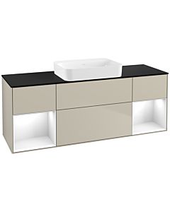 Villeroy und Boch Finion Villeroy und Boch G742GFHH 160x60.3x50.1cm, étagères Laque blanc brillant, Sand Matt Lacquer