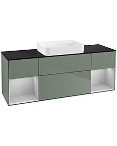 Villeroy und Boch Finion Villeroy und Boch G742GJGM 160x60.3x50.1cm, étagères laqué gris clair mat, Olive Matt Lacquer
