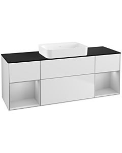 Villeroy und Boch Finion Waschtischunterschrank G742GJMT 160x60,3x50,1cm, Regale Light grey matt lacquer, White matt lacquer