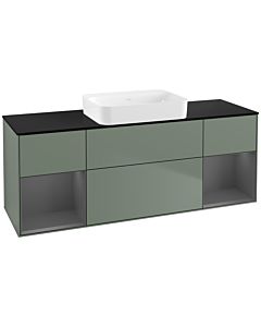 Villeroy und Boch Finion Villeroy und Boch G742GKGM 160x60.3x50.1cm, étagères Laque anthracite mate, Olive Matt Lacquer