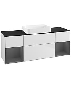 Villeroy und Boch Finion Villeroy und Boch G742GKMT 160x60.3x50.1cm, étagères laqué mat anthracite, laqué mat blanc