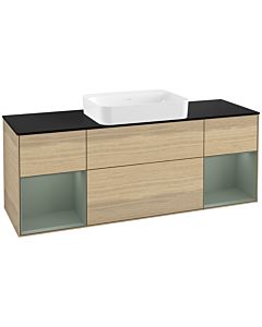 Villeroy und Boch Finion Villeroy und Boch G742GMPC 160x60.3x50.1cm, étagères laqué mat olive, Oak Veneer
